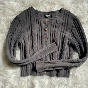 🛑 SOLD -Wild Fable Green Cable Knit Cardigan